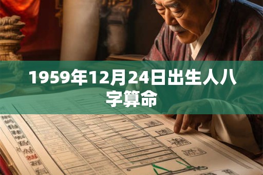 1959年12月24日出生人八字算命 1959年12月24日出生人八字算命