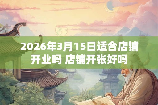 2026年3月15日适合店铺开业吗 店铺开张好吗 2026年3月15日适合店铺开业吗 店铺开张好吗