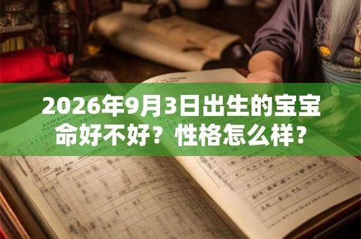 2026年9月3日出生的宝宝命好不好?性格怎么样? 2026年9月3日出生的宝宝命好不好?性格怎么样?