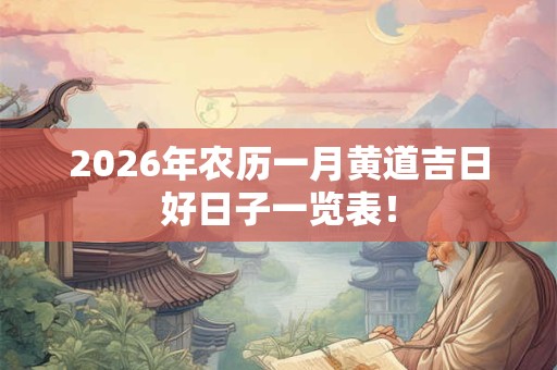 2026年农历一月黄道吉日好日子一览表！