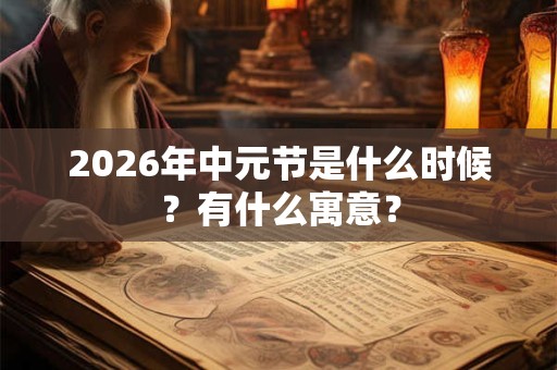 2026年中元节是什么时候？有什么寓意？