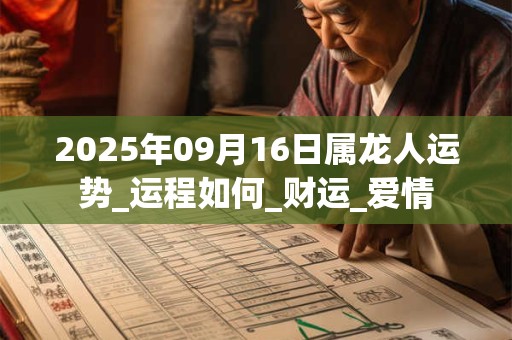 2025年09月16日属龙人运势_运程如何_财运_爱情