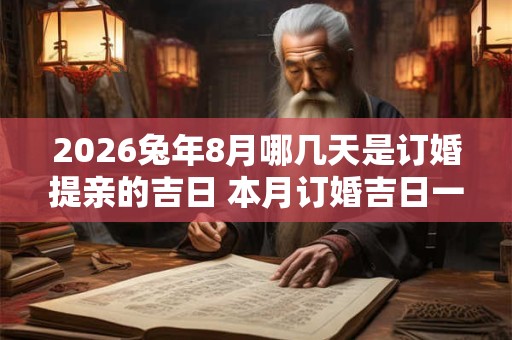 2026兔年8月哪几天是订婚提亲的吉日 本月订婚吉日一览表