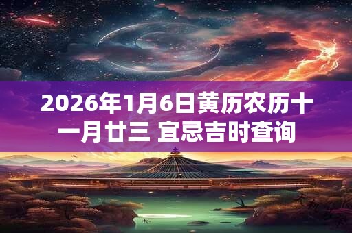 2026年1月6日黄历农历十一月廿三 宜忌吉时查询 2026年1月6日黄历农历十一月廿三 宜忌吉时查询