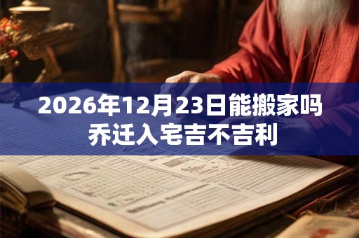 2026年12月23日能搬家吗 乔迁入宅吉不吉利