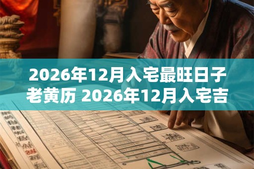 2026年12月入宅最旺日子老黄历 2026年12月入宅吉日查询