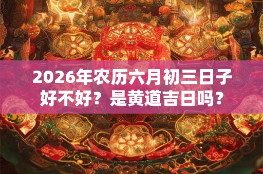 2026年农历六月初三日子好不好？是黄道吉日吗？