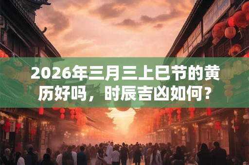 2026年三月三上巳节的黄历好吗，时辰吉凶如何？
