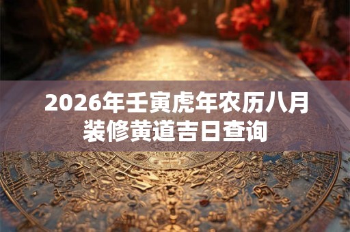 2026年壬寅虎年农历八月装修黄道吉日查询