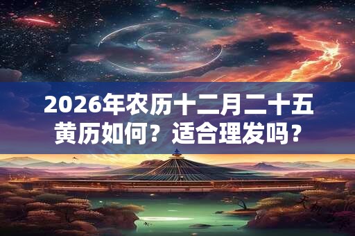 2026年农历十二月二十五黄历如何?适合理发吗? 2026年农历十二月二十五黄历如何?适合理发吗?
