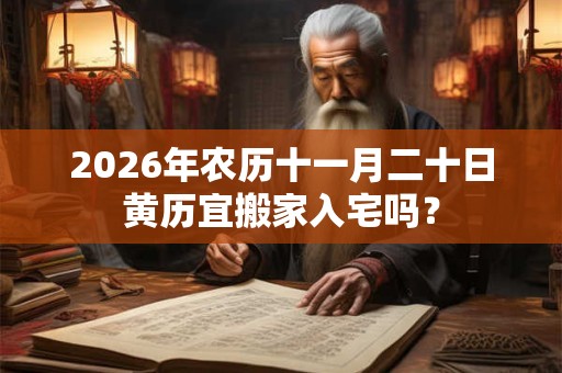 2026年农历十一月二十日黄历宜搬家入宅吗? 2026年农历十一月二十日黄历宜搬家入宅吗?