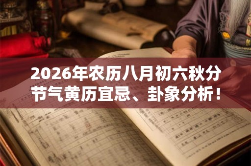 2026年农历八月初六秋分节气黄历宜忌、卦象分析！