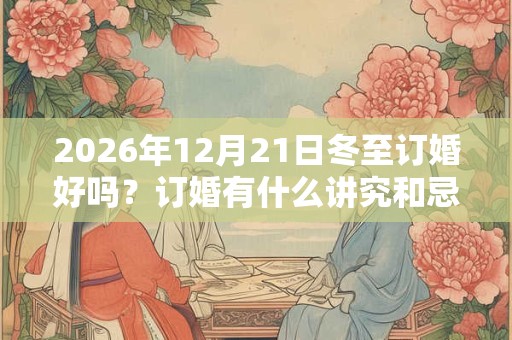 2026年12月21日冬至订婚好吗？订婚有什么讲究和忌讳？