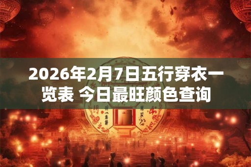 2026年2月7日五行穿衣一览表 今日最旺颜色查询