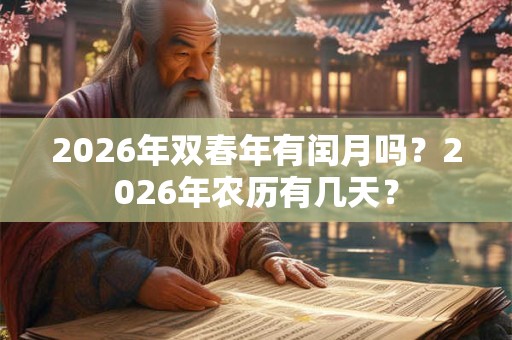 2026年双春年有闰月吗？2026年农历有几天？