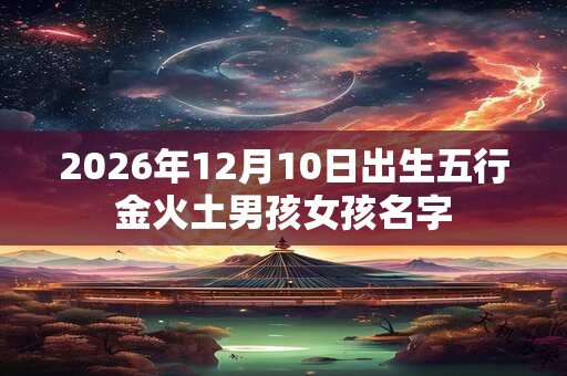 2026年12月10日出生五行金火土男孩女孩名字 2026年12月10日出生五行金火土男孩女孩名字