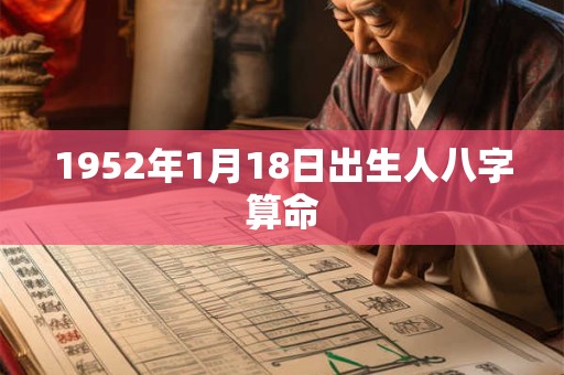 1952年1月18日出生人八字算命