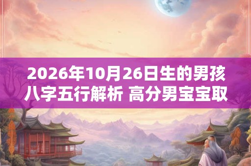 2026年10月26日生的男孩八字五行解析 高分男宝宝取名字 2026年10月26日生的男孩八字五行解析 高分男宝宝取名字