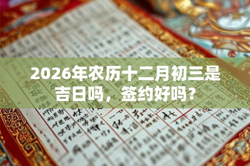 2026年农历十二月初三是吉日吗,签约好吗? 2026年农历十二月初三是吉日吗,签约好吗?