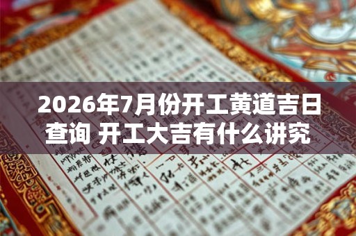 2026年7月份开工黄道吉日查询 开工大吉有什么讲究 2026年7月份开工黄道吉日查询 开工大吉有什么讲究