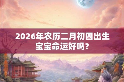 2026年农历二月初四出生宝宝命运好吗? 2026年农历二月初四出生宝宝命运好吗?