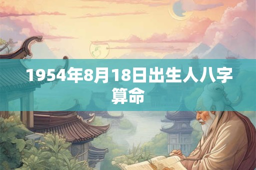 1954年8月18日出生人八字算命 1954年8月18日出生人八字算命