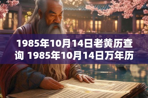 1985年10月14日老黄历查询 1985年10月14日万年历黄道吉日 1985年10月14日老黄历查询 1985年10月14日万年历黄道吉日