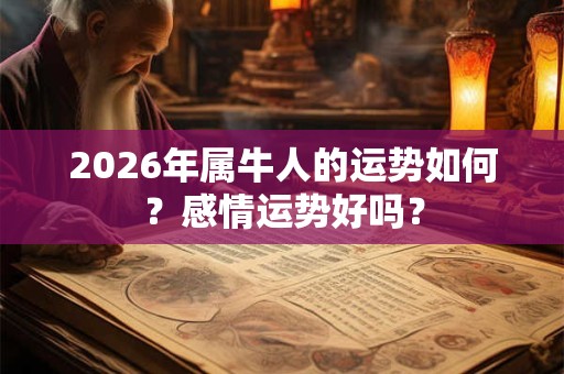 2026年属牛人的运势如何？感情运势好吗？