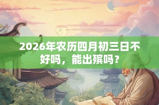 2026年农历四月初三日不好吗,能出殡吗? 2026年农历四月初三日不好吗,能出殡吗?