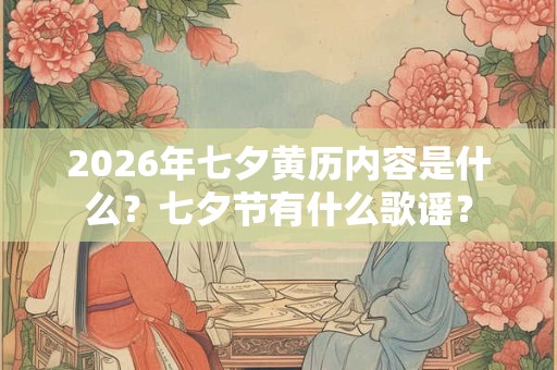 2026年七夕黄历内容是什么?七夕节有什么歌谣? 2026年七夕黄历内容是什么?七夕节有什么歌谣?