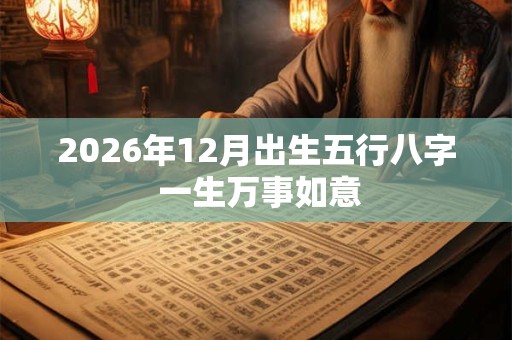 2026年12月出生五行八字 一生万事如意 2026年12月出生五行八字 一生万事如意