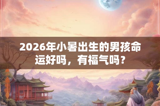2026年小暑出生的男孩命运好吗，有福气吗？