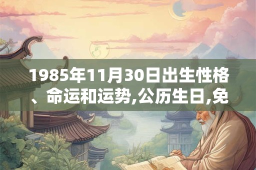 1985年11月30日出生性格、命运和运势,公历生日,免费算命 1985年11月30日出生性格、命运和运势,公历生日,免费算命