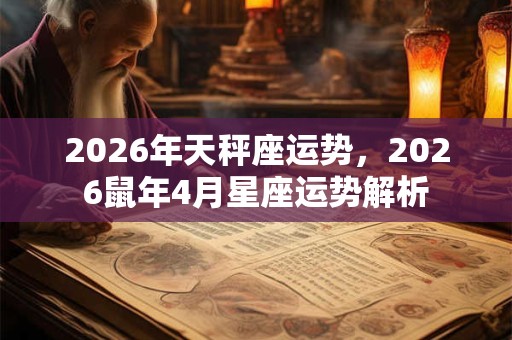 2026年天秤座运势,2026鼠年4月星座运势解析 2026年天秤座运势,2026鼠年4月星座运势解析