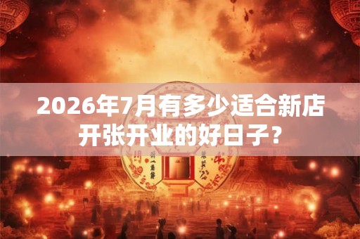 2026年7月有多少适合新店开张开业的好日子? 2026年7月有多少适合新店开张开业的好日子?