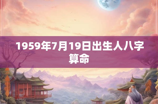1959年7月19日出生人八字算命