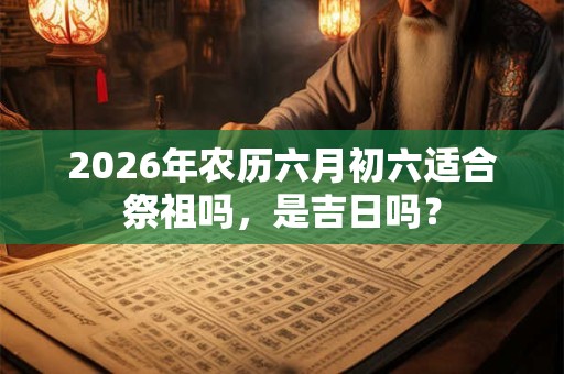2026年农历六月初六适合祭祖吗，是吉日吗？