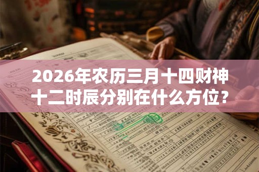 2026年农历三月十四财神十二时辰分别在什么方位？