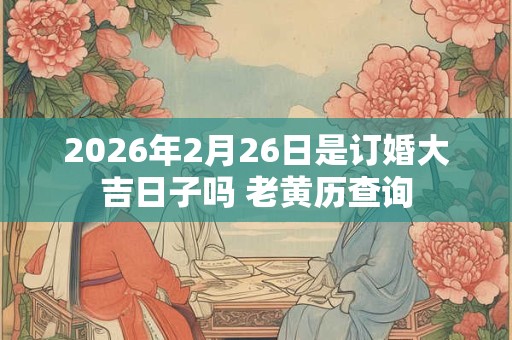 2026年2月26日是订婚大吉日子吗 老黄历查询 2026年2月26日是订婚大吉日子吗 老黄历查询