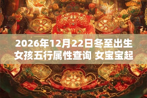 2026年12月22日冬至出生女孩五行属性查询 女宝宝起名合集 2026年12月22日冬至出生女孩五行属性查询 女宝宝起名合集