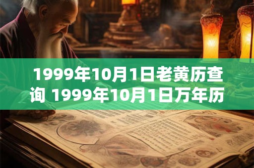 1999年10月1日老黄历查询 1999年10月1日万年历黄道吉日