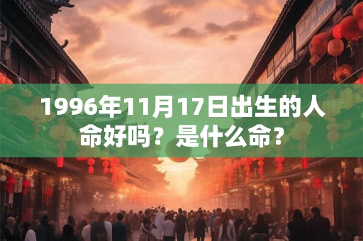 1996年11月17日出生的人命好吗？是什么命？