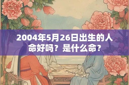 2004年5月26日出生的人命好吗?是什么命? 2004年5月26日出生的人命好吗?是什么命?