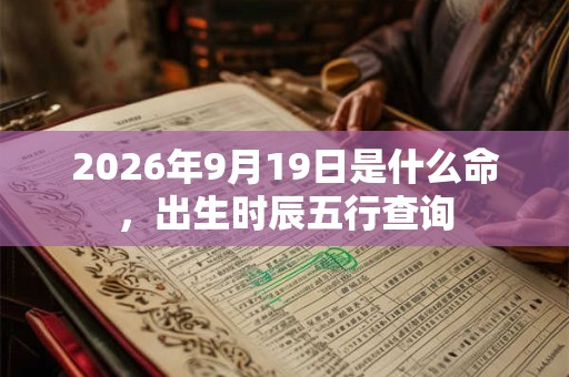 2026年9月19日是什么命，出生时辰五行查询
