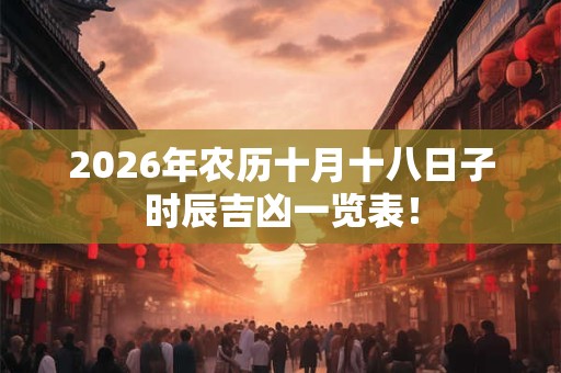 2026年农历十月十八日子时辰吉凶一览表! 2026年农历十月十八日子时辰吉凶一览表!