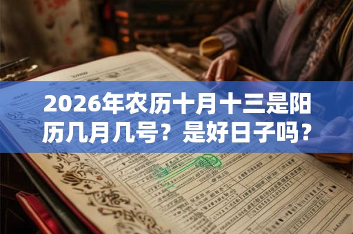 2026年农历十月十三是阳历几月几号？是好日子吗？