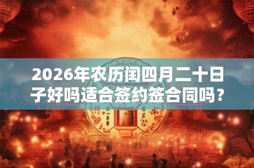 2026年农历闰四月二十日子好吗适合签约签合同吗? 2026年农历闰四月二十日子好吗适合签约签合同吗?