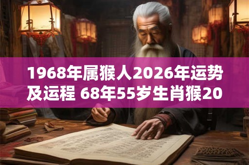 1968年属猴人2026年运势及运程 68年55岁生肖猴2026年每月运势 1968年属猴人2026年运势及运程 68年55岁生肖猴2026年每月运势