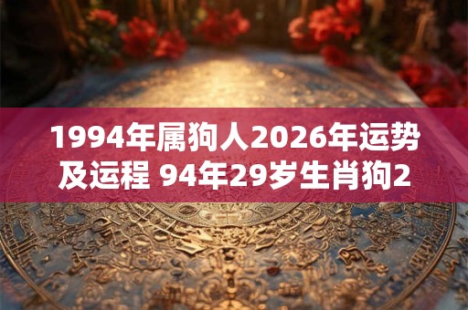 1994年属狗人2026年运势及运程 94年29岁生肖狗2026年每月运势