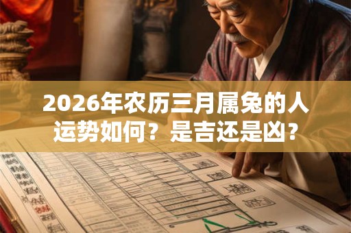 2026年农历三月属兔的人运势如何?是吉还是凶? 2026年农历三月属兔的人运势如何?是吉还是凶?